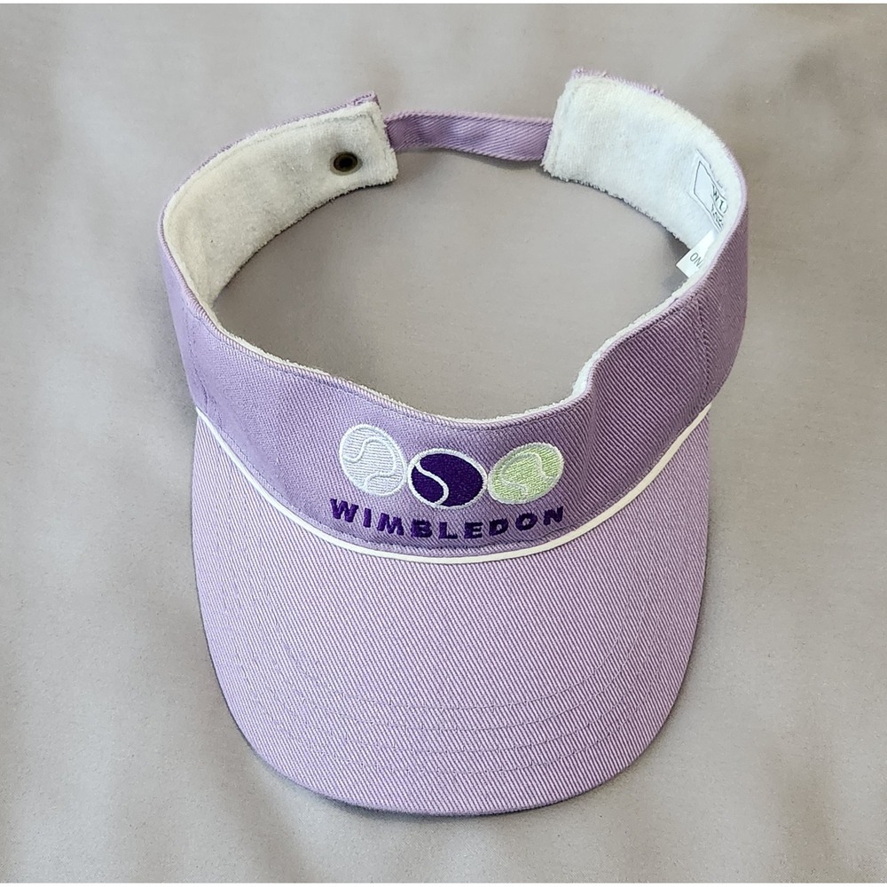 Wimbledon Lawn Tennis Museum Visor Hat Lavender Purple Cotton Adjustable Tennis